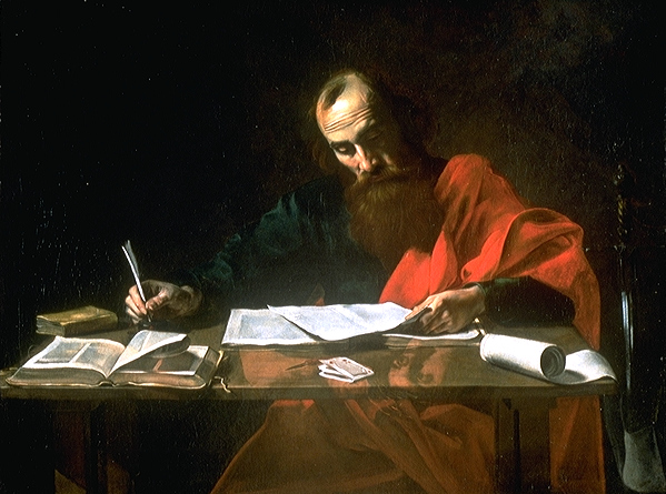 San Pablo escribiendo sus epístolas - Valentin de Boulogne